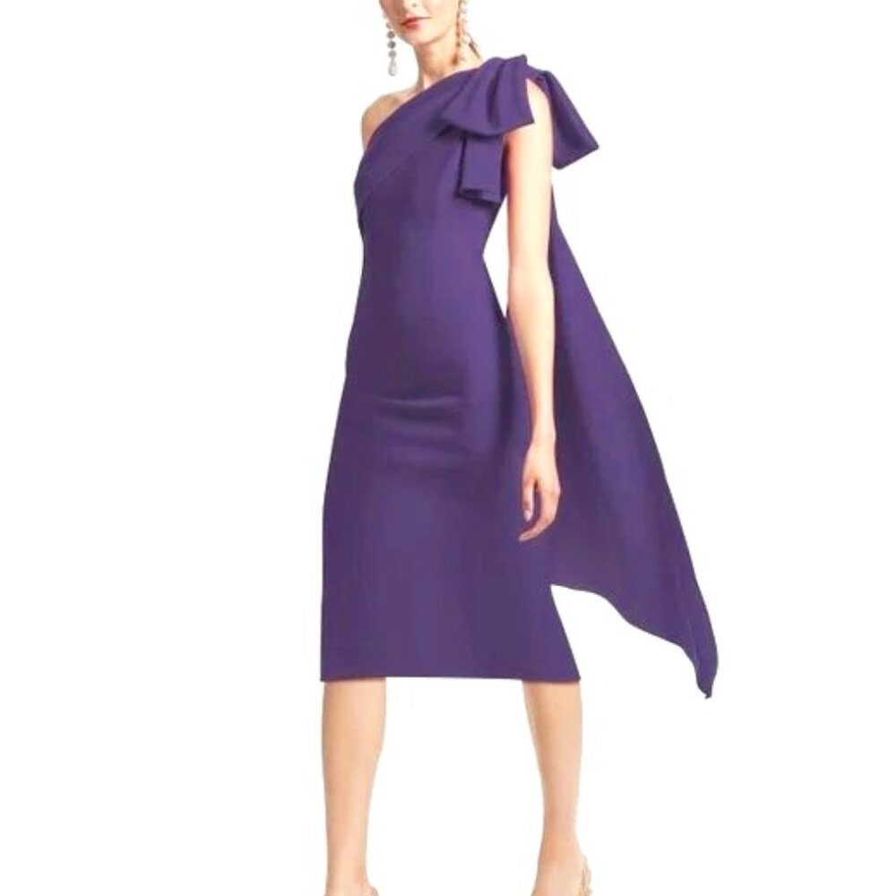 NWT SACHIN & BABI Miranda Purple One shoulder MIDI sz 6 Wedding Guest
